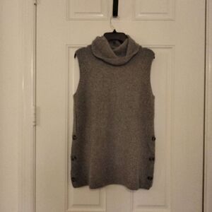 Wool blend cowl neck Sweater Vest. Button sides. Medium.